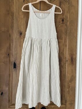 Etsy - Handmade Striped Linen Sleeveless Smock Dress by ManInTheStudio size S